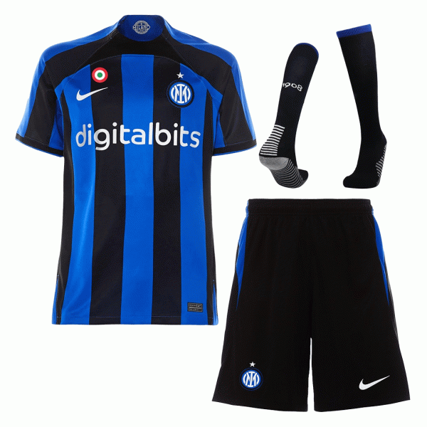 Inter Milan Soccer Jersey Home Whole Kit(Jersey+Shorts+Socks) Replica 2022/23